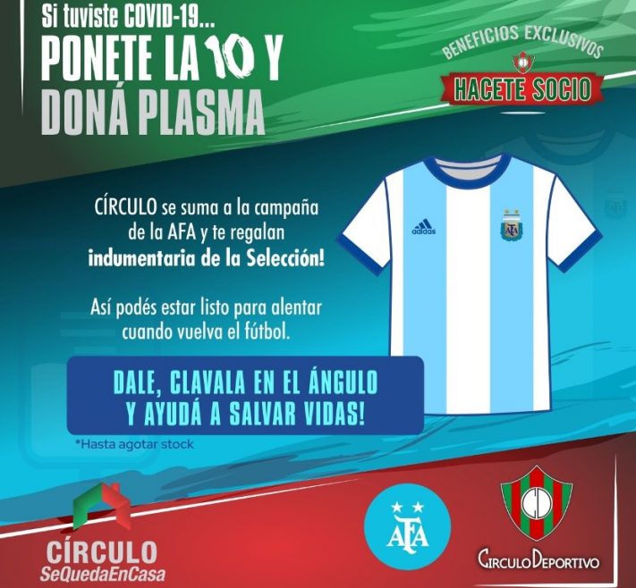 Círculo Deportivo: acompaña la campaña de donación de plasma de AFA